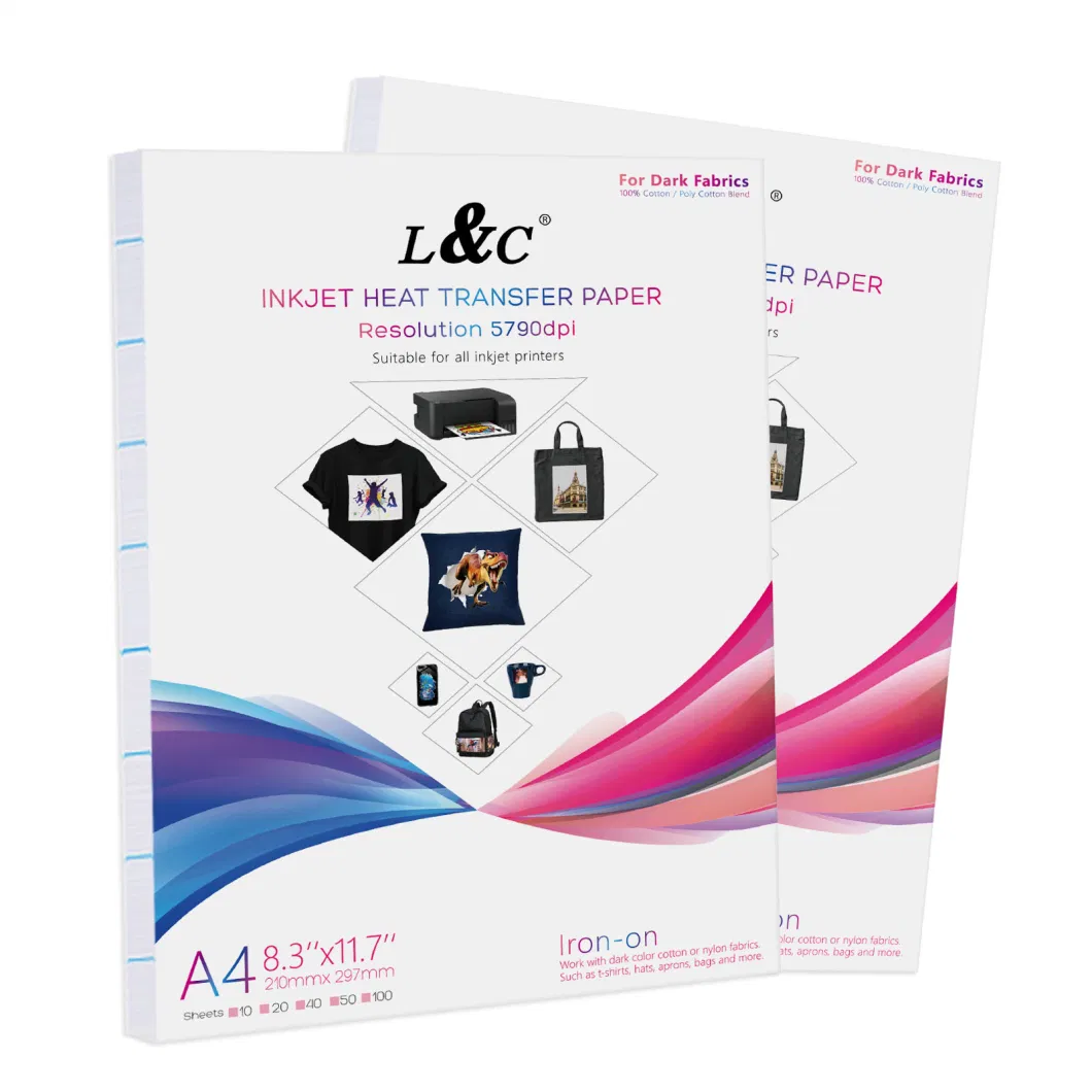 L&C Digital Decal Heat Transfer Paper Exclusive Tshirt Transfer Paper for Mini Inkjet Printer Tshirt Roll